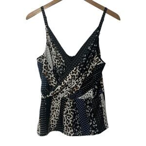 Cabi Women 10 Crossover Cami Tank Leopard Patch Print Style 3787 Adjust Strap